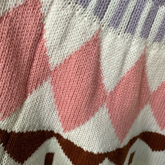 Free Assembly Fair Isle Sweater Turtleneck Mini Dress Women’s Cotton Wool Size L - Picture 4 of 11